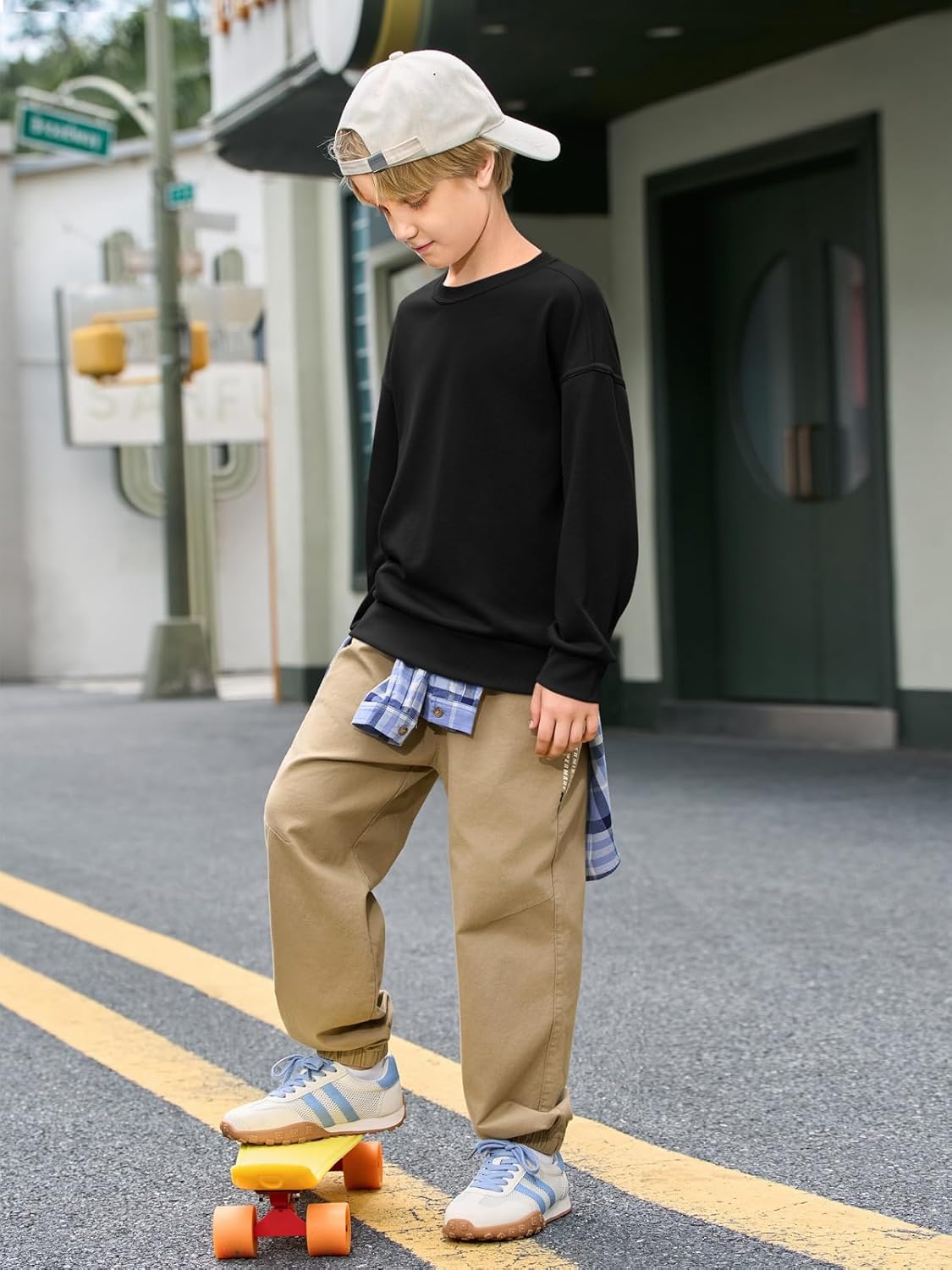 Haloumoning Boys Sweatshirts Kids Fashion Long Sleeve Crewneck Pullover 5-14 Years - Image 5