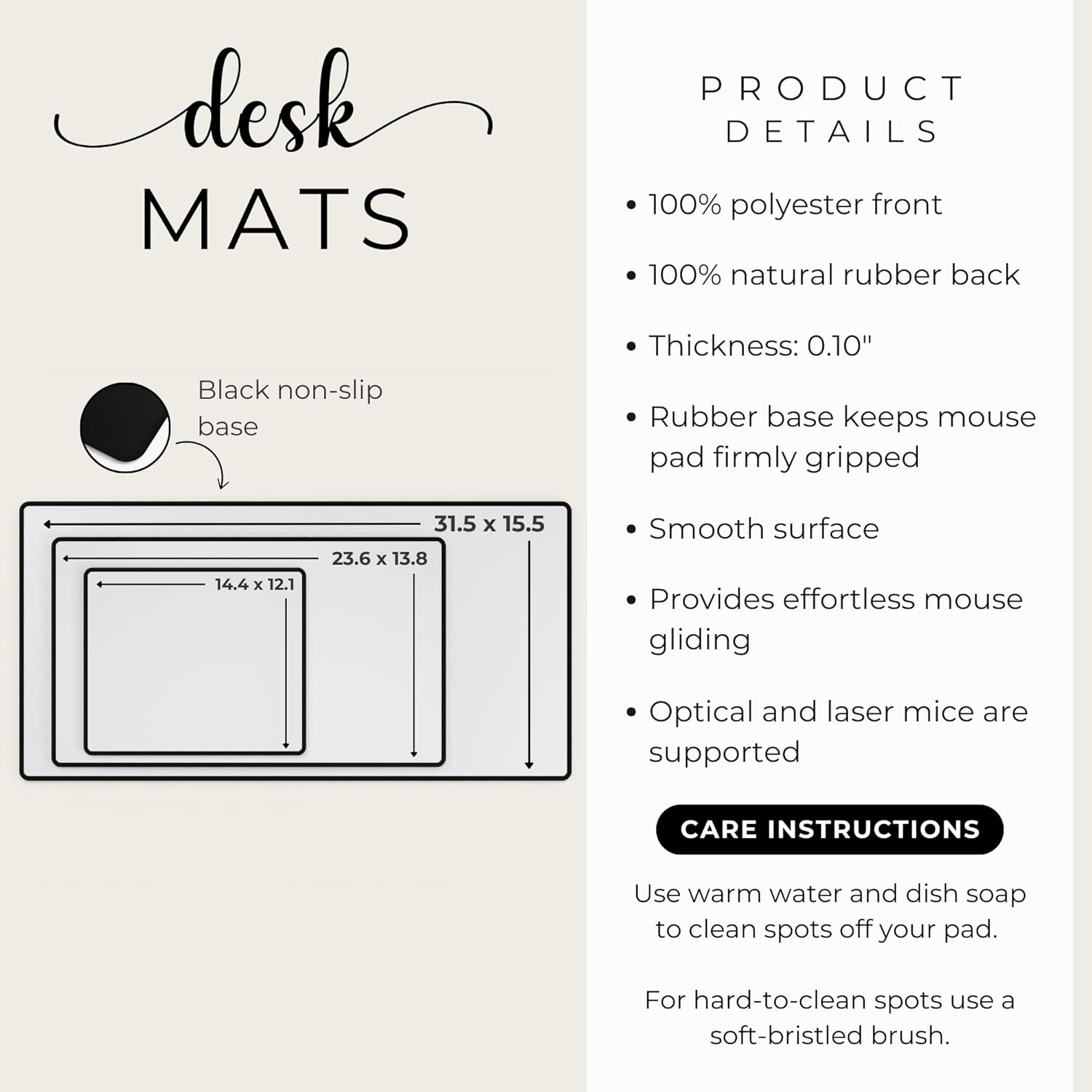 Elephant Gaming Mouse Pad-Custom Desk Mat for Keyboard - Anti-Slip Rubber Base Extended Mouse Pads for Desk - Ethereal Elephant Animals Lover Gift-Natural, Aesthetic Home Office Decor (Natural Color)