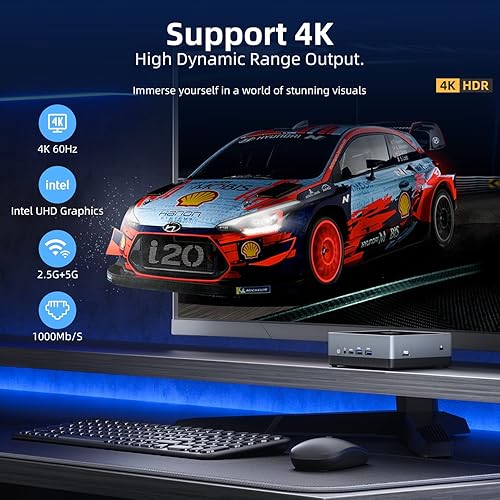 Miniatura 5 de Nano J1 Linux Mini PC, Intel N5095A Quad-Core (Beat N5105) Hasta 2.9Ghz, 8GB RAM 3200MHz, 512GB PCIe SSD Mini Computadora, Micro PC Soporte 4K Dual