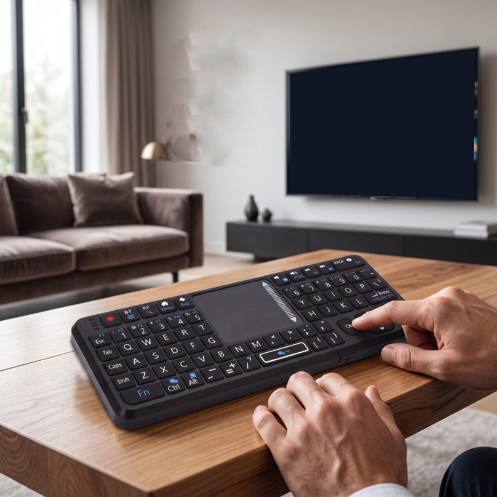Tastiera da Viaggio con Touchpad, Doppia Modalità Ricaricabile 2.4GHz Bluetooth, per Ufficio e Casa