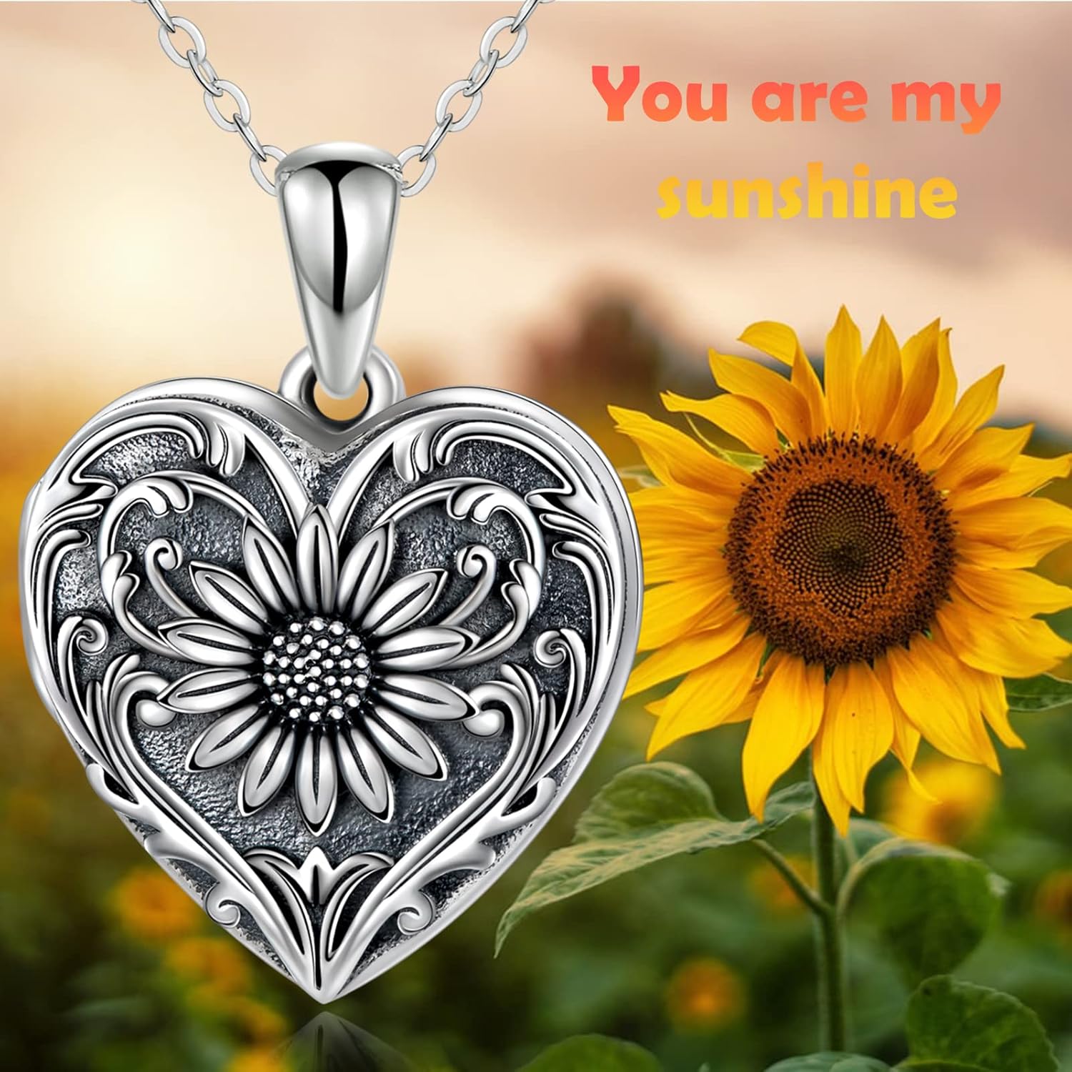 SOULMEET Personalized Silver Locket Necklace That Holds Pictures Photo Keep Someone Near to You, Memorial Custom Lockets Necklaces Letters Engraving for His Her - Image 6