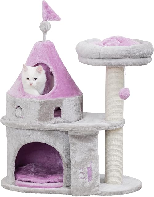 Foto 3 de 8 de Trixie My Kitty Darling Castle Condo, Poste rascador, árbol para Gatos, Muebles para Gatos, pompón