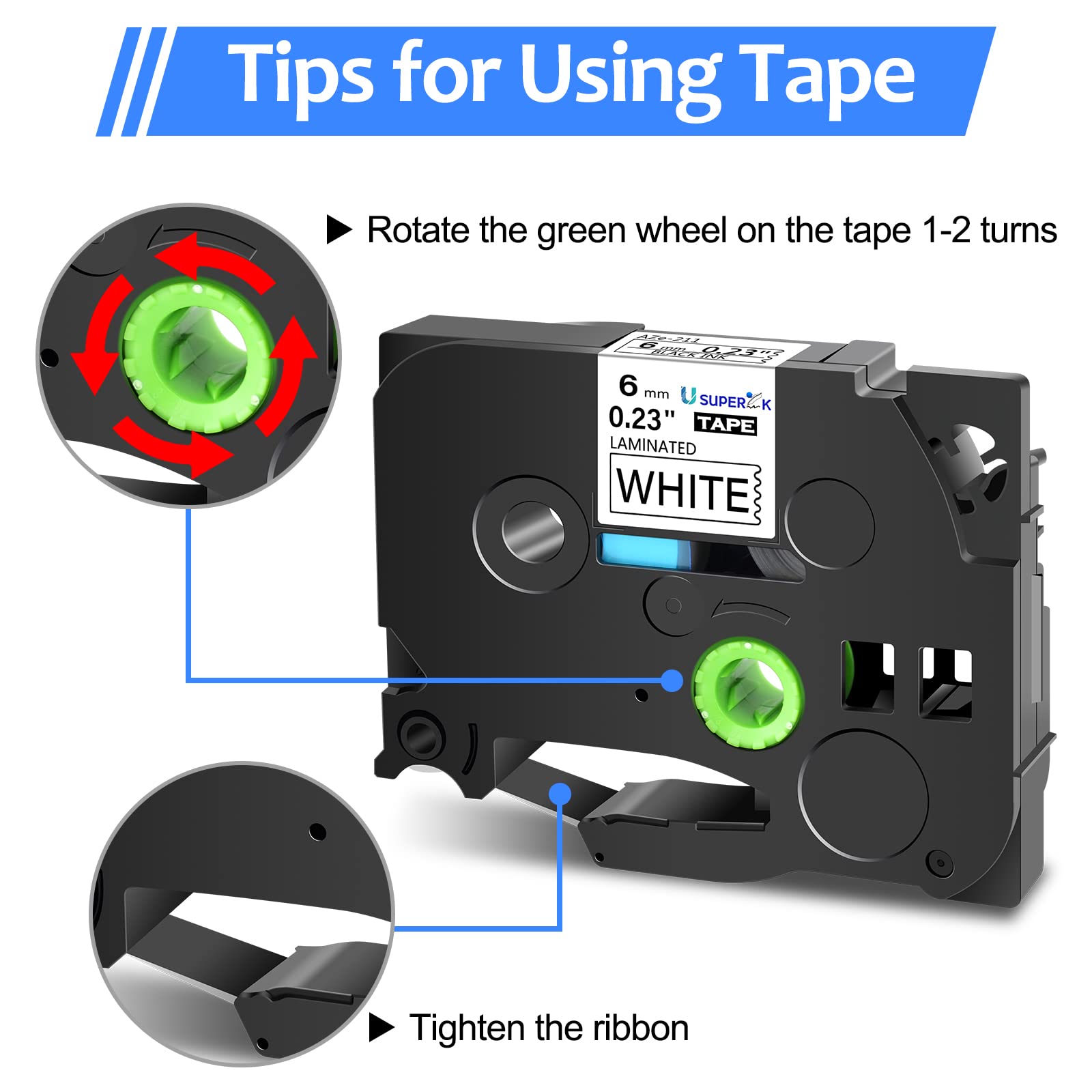 Aazon.co: TZe-231 P Touch Label Tape, 12 0.47 Inch Lainated White