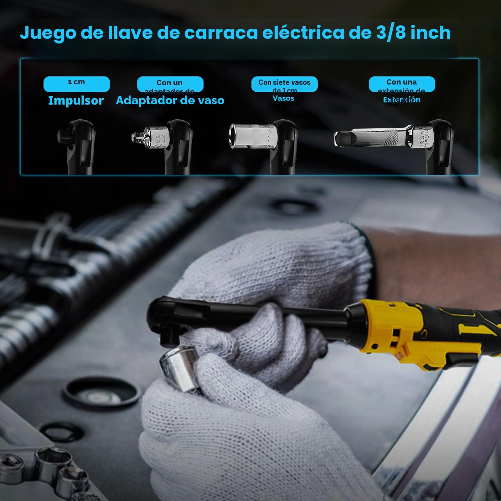Llave de trinquete inalámbrica para batería Makita de 18 V, llave de trinquete eléctrica extendida de 16 cm de largo, herramienta eléctrica con luz LED, 600 RPM, 80 N.m