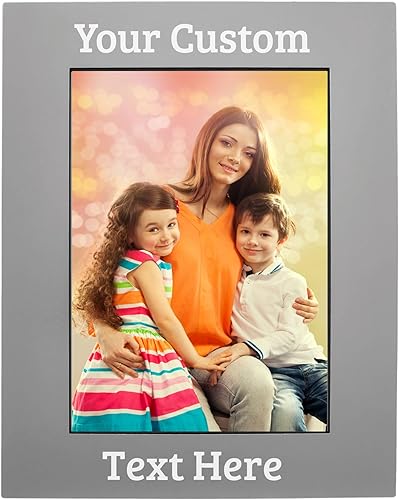 Marco gris de aluminio anodizado para colgar o colocar sobre mesa personalizado para añadir texto personalizado para añadir tu texto personalizado