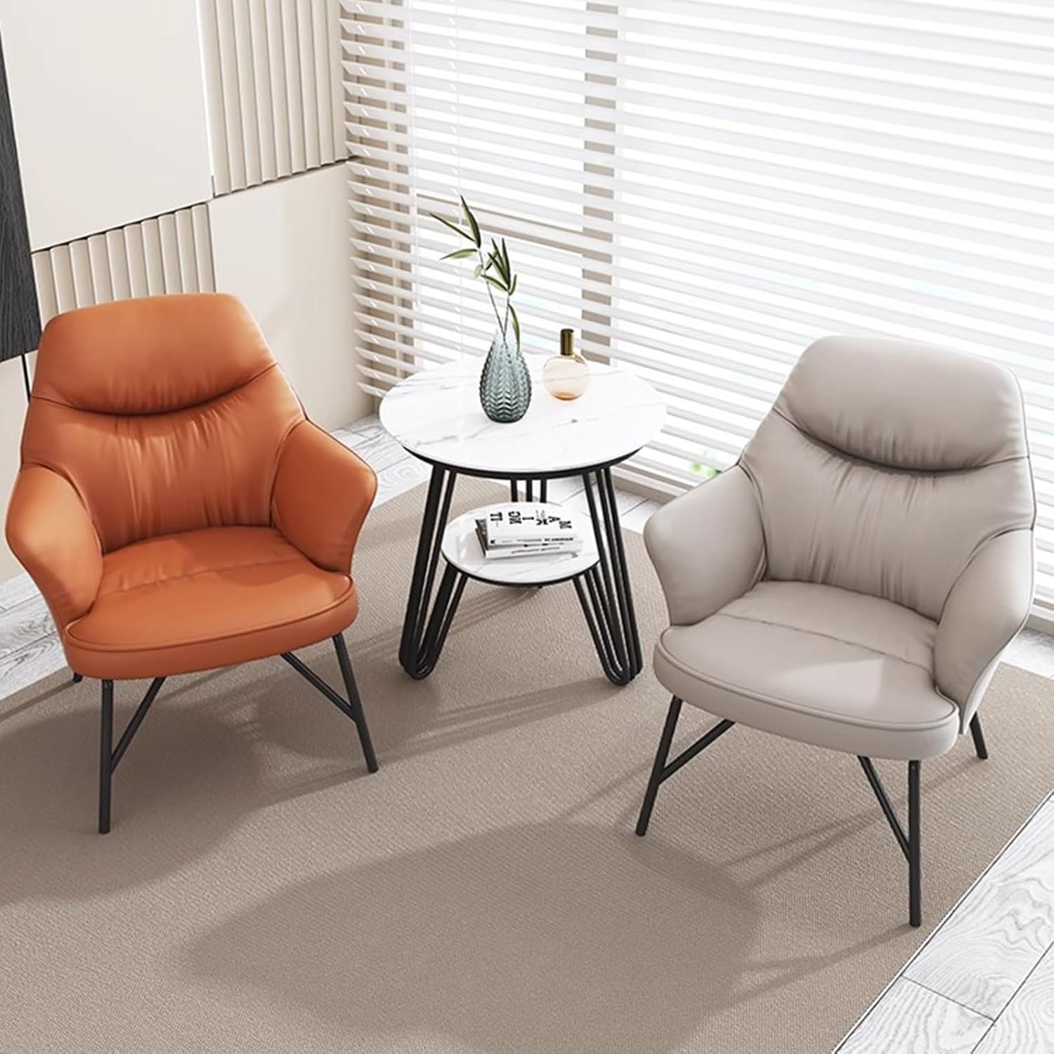 Office Reception Room Club Table and Chair Set - Small Spaces Combination Table and Chair for Business Conference Room or Negotiation, Coffee Table Set (1 Table and 2 Chairs)