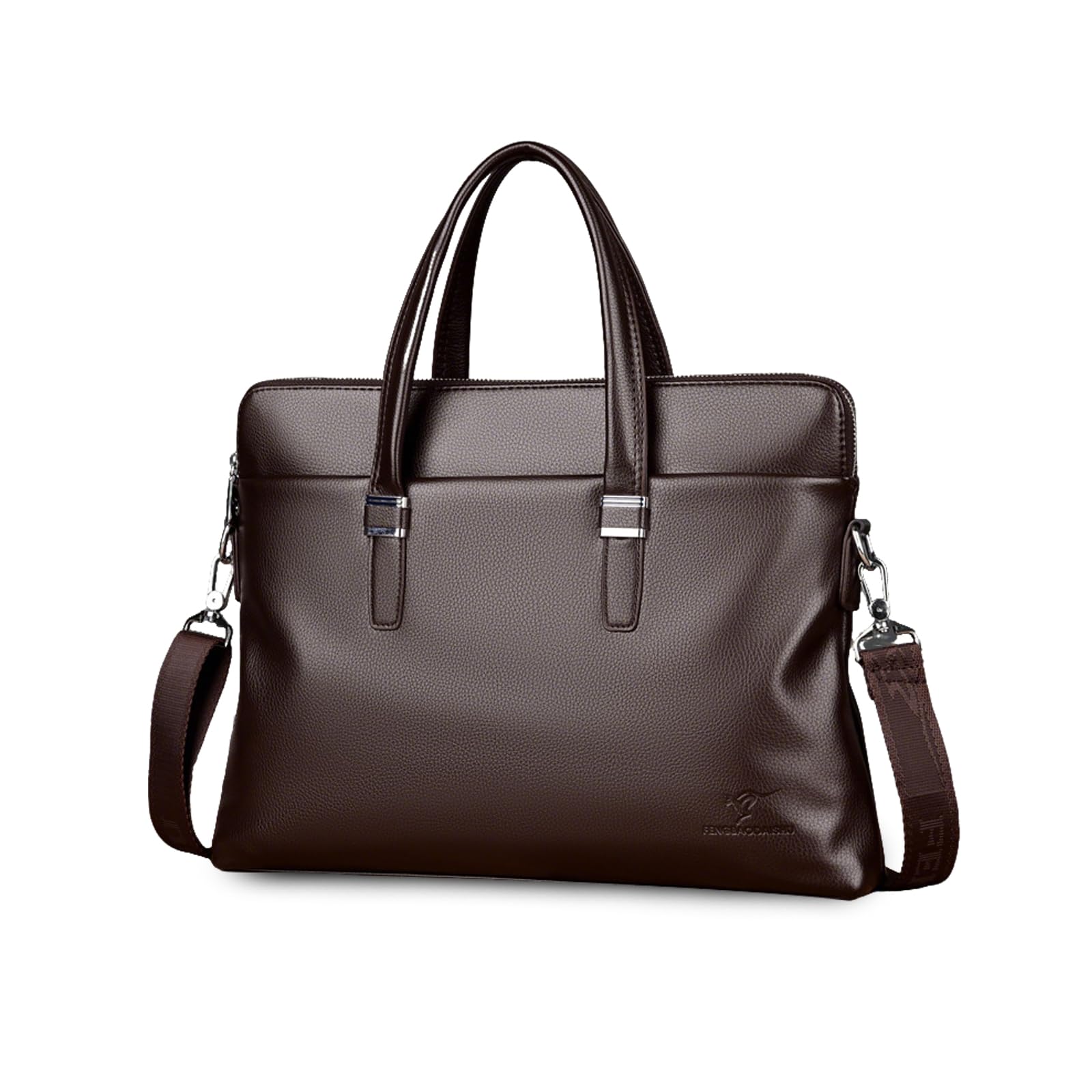 FANDARE Herren PU PU Leder Mappe, Großraum-Aktentasche für Business-Laptops, Commuter-Messengertasche mit mehreren Fächern für Büro/Reisen/Alltag für Geschenk für Berufstätige & Geschäftsleute