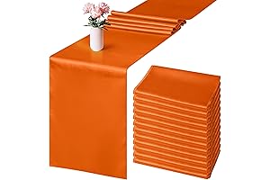 Aneco 12-Pack Satin Table Runner in Vibrant Orange