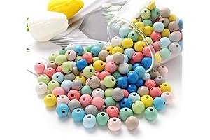 400 Pcs Multicolored Wooden Beads: Vibrant Craft Essential for Endless Creativity
