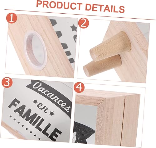 Miniatura 5 de Vaguelly Caja de dinero de madera Alcancias de para adultos, fondo de madera transparente, sombra, marco de madera, alcancía, alcancía para adultos,