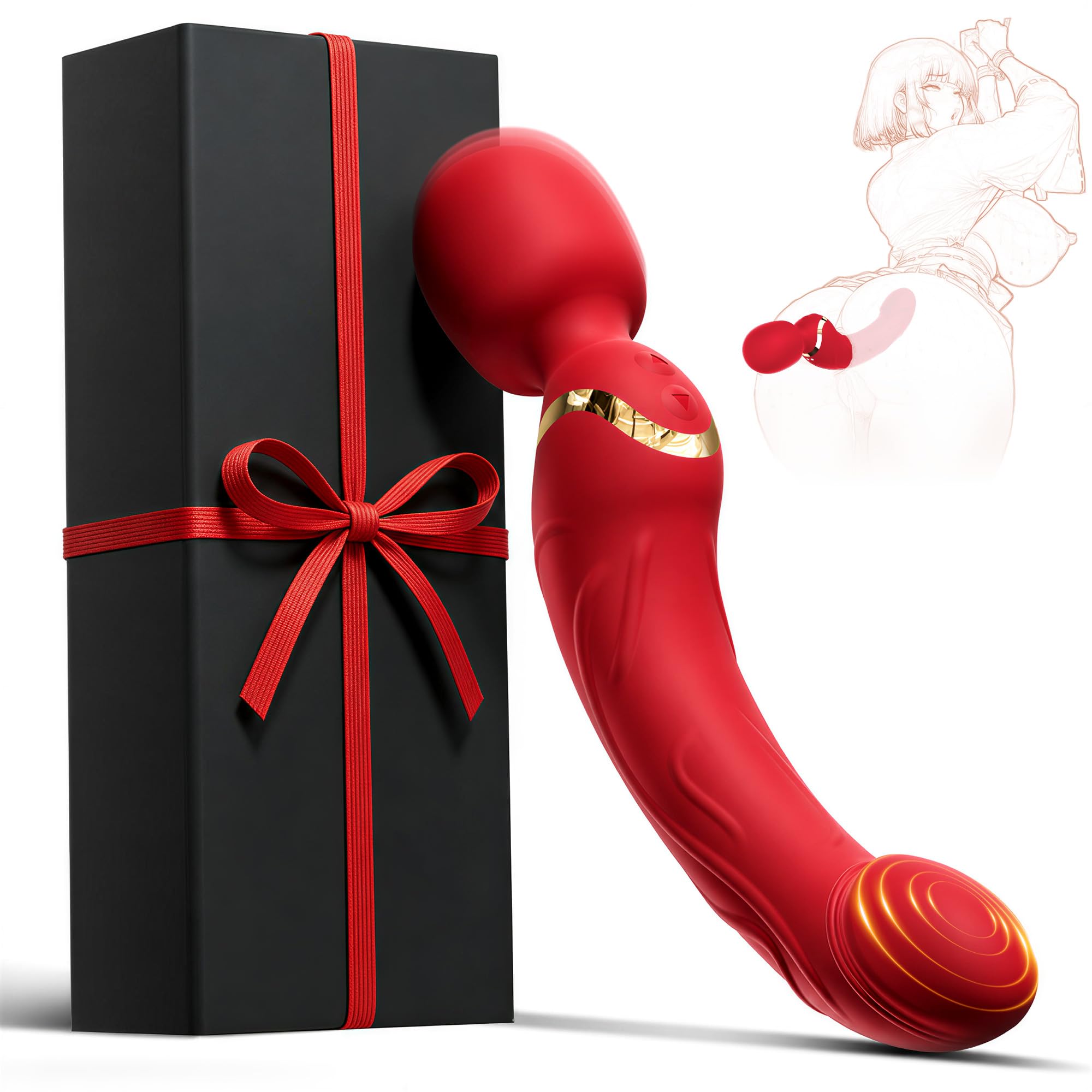 Sex Toys Vibrators Wand Dildos - Adult Toys for Women Clit G Spot Anus Stimulation, Rechargeable Waterproof Quiet Massager with 9 Powerful Vibrations, Female Womens Couples Adult Sex Toys Vibrators