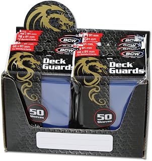 BCW 500 Count Deck Guard Blue Matte Finish for Stardard Size Collectable Cards - Deck Protector Sleeves [Display Bundle - 10 Packs]