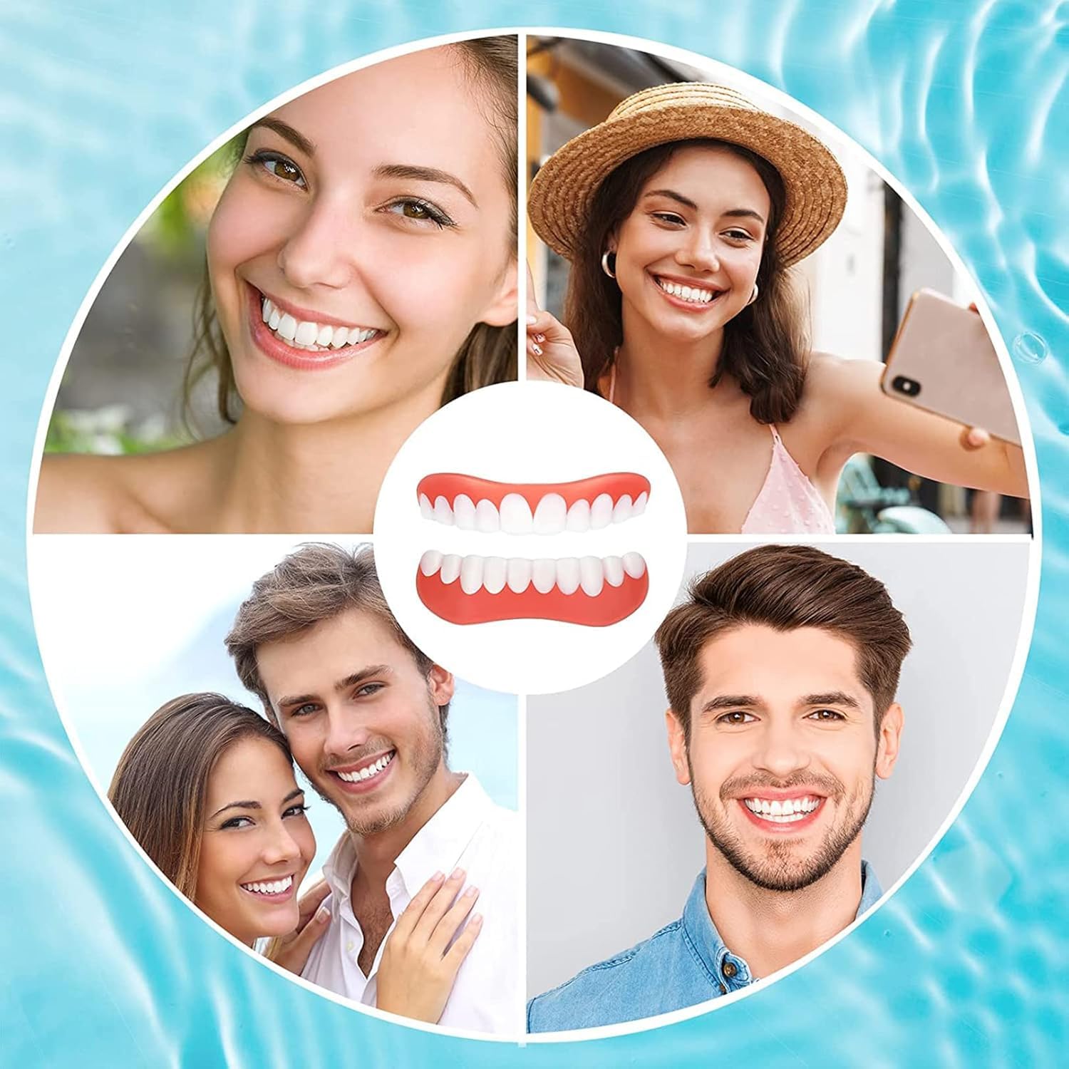 Generico Faccette Dentali, Faccette in Silicone per Protesi Dentarie | Si Ammorbidisce A Contatto Con Lacqua E Può Essere Riutilizzato; Offre Una Copertura Naturale E Realistica (9pcs)