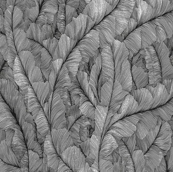Papier peint 3D lignes plumes pour masquer un mur terne et vide - 2