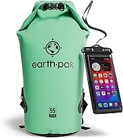 Vista 46 de Earth Pak Bolsa Seca Impermeable - Mochila Impermeable de Cierre Enrollable Superior Mantiene el Equipo Seco para Kayak con Funda Impermeable