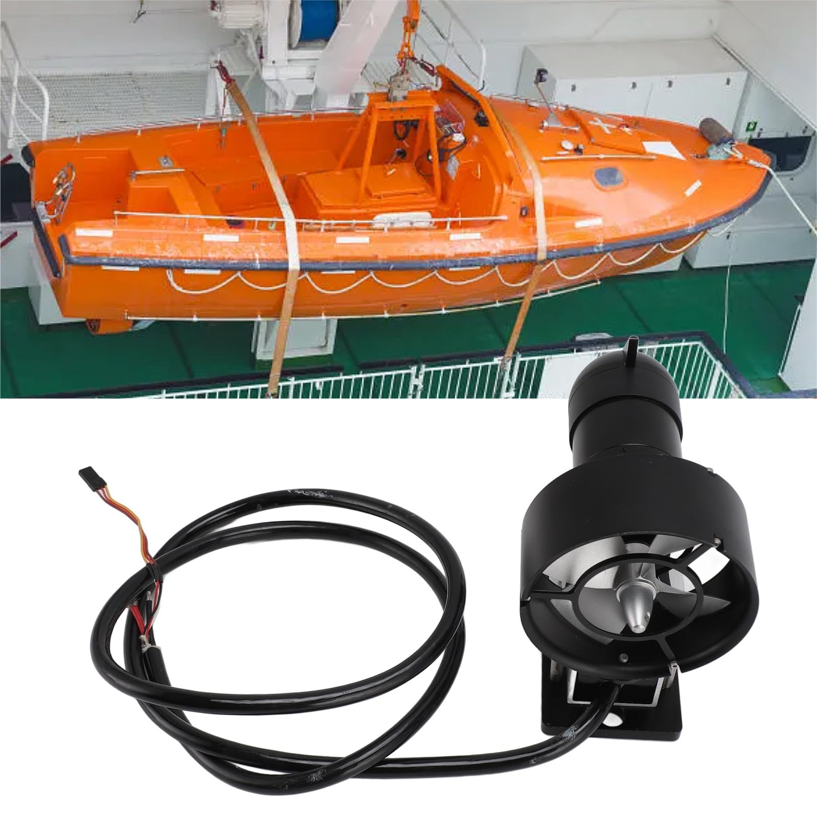 Tbest Underwater Thruster, Brushless Motor, Aluminum Alloy Construction, ROV Motor, 4 Blades, Lightweight Design, 12-25.2V, CCW for Underwater Robots, ROV, Subsea Exploration, Underwater Drone