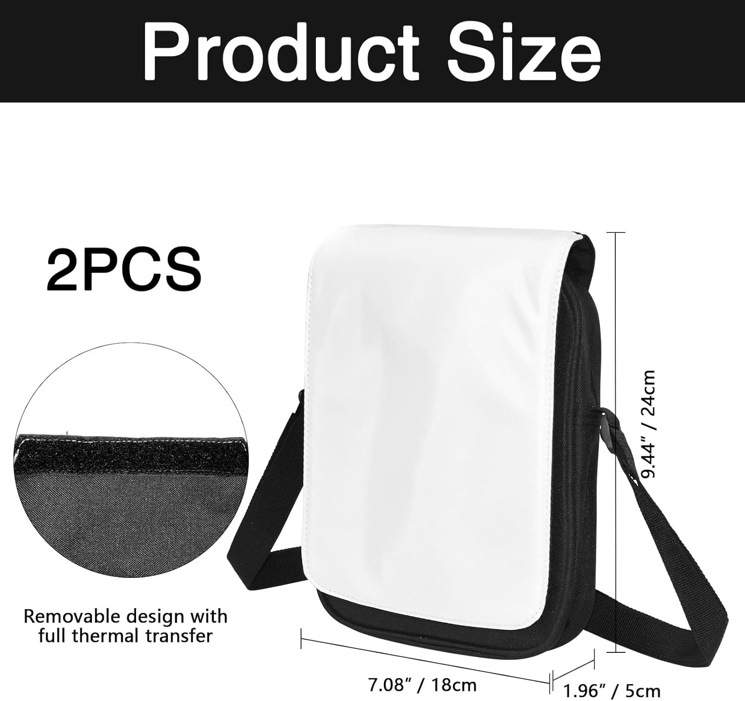 Sublimation Blanks Crossbody Bag,DIY Personalized Shoulder Purse with Adjustable Strap Customizable Sublimation Craft Kit for Father's Day, Birthday Gifts & Travel Outdoor Sports - Image 4