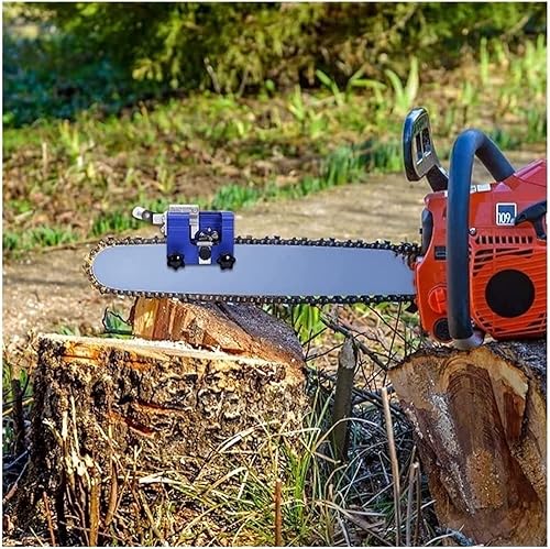 Miniatura 7 de Afilador de motosierra de manivela de mano Kit de plantilla de afilado de motosierra Afilador de cadena de motosierra en jardín y al aire libre