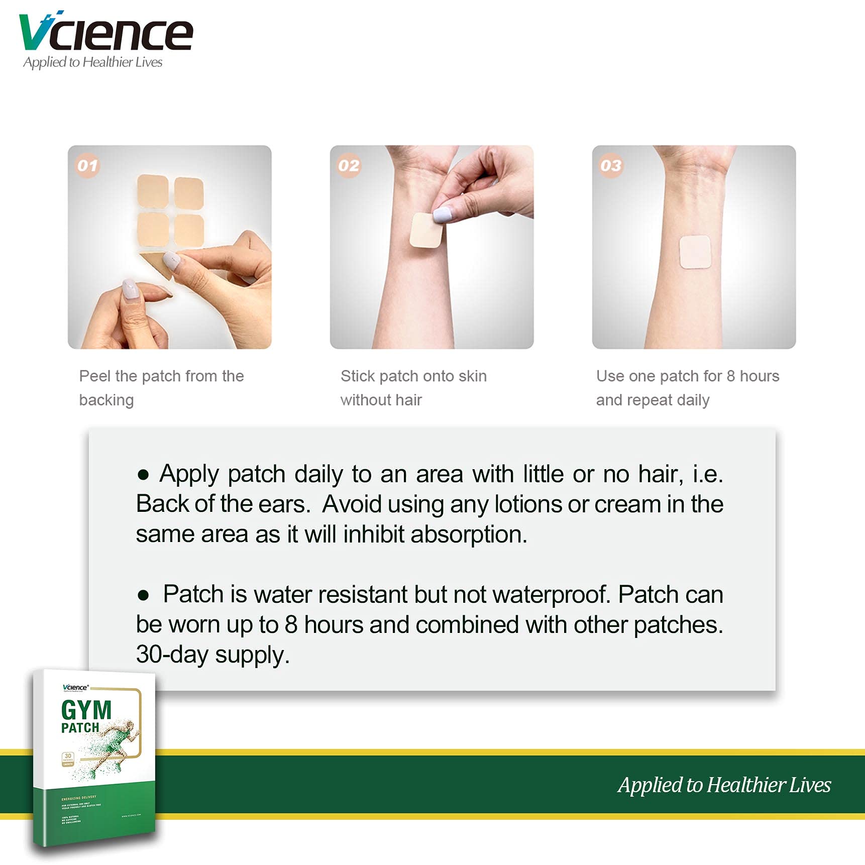 Buy Vcience Transdermal Vitamin 12 Patches B12 & B Patch 1000mcg