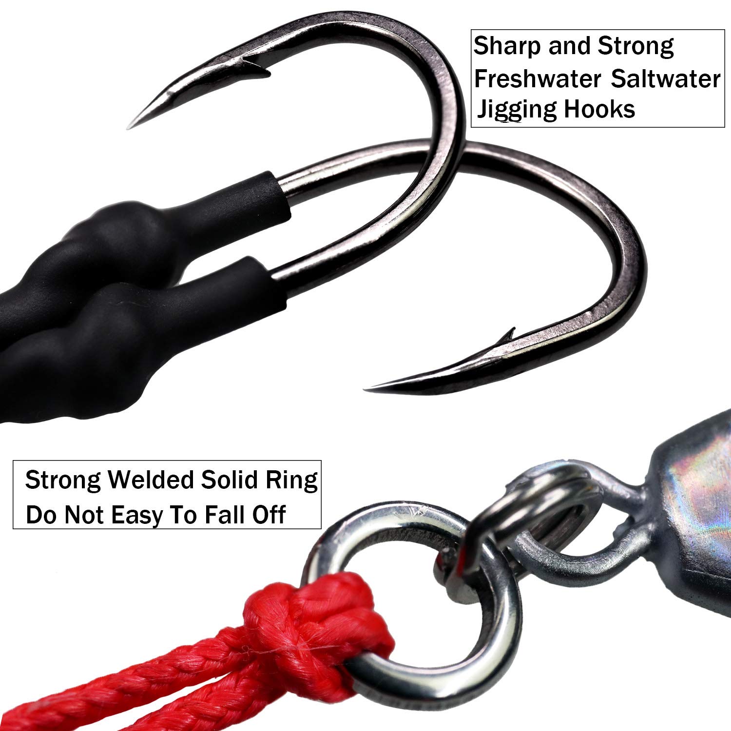 THKFISH Assist Jig Hooks Ami da Pesca di Ricambio per Esche da Jigging Verticali a Passo Lento 5 Pezzi Blue-#1/0