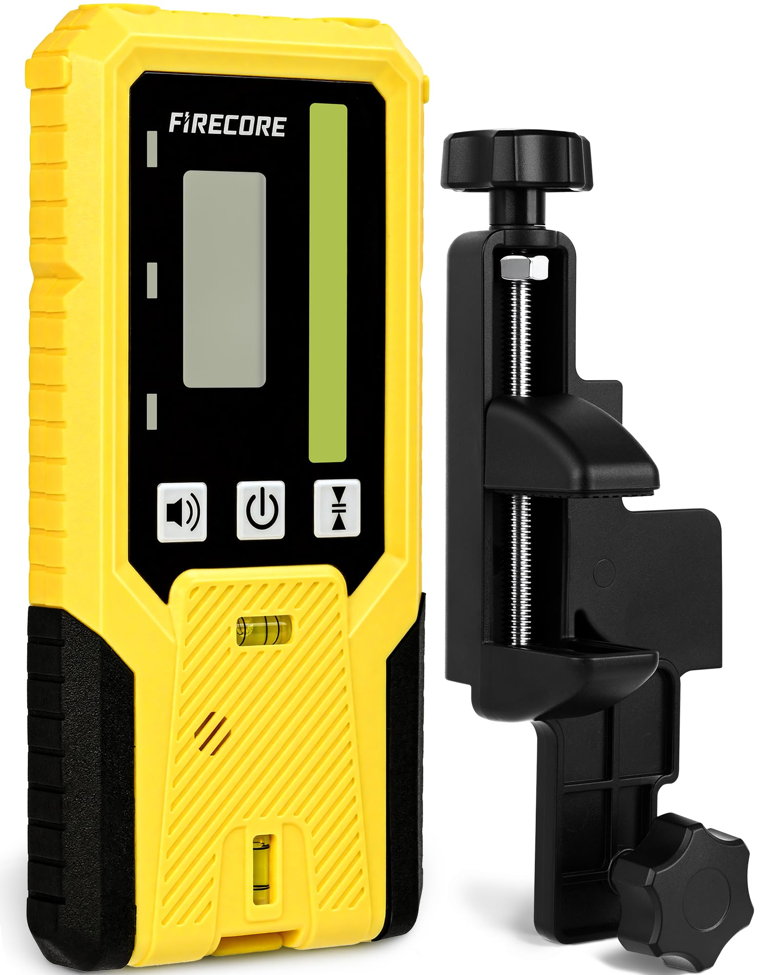 Firecore FD40 Laser Receiver for Pulsed Laser Level, for Red and Green Laser Beams up to 50m, LCD Display with Accuracy Settings, Automatic Shut-Off Time