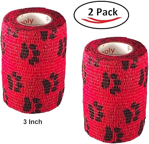 Miniatura 145 de Cinta adhesiva para veterinarios (negro) (paquete de 2) (4 pulgadas x 15 pies), autoadhesiva, adherente, cohesiva, flexible, autoadhesiva, rollo