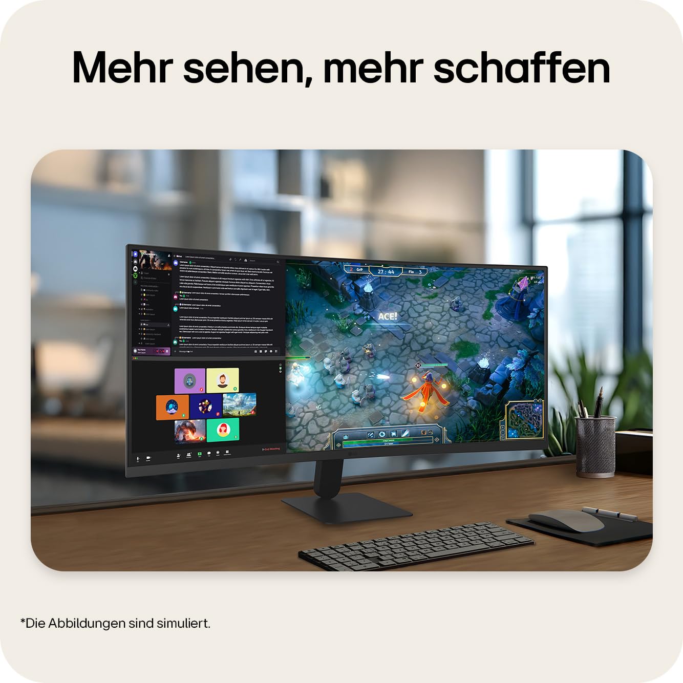 LG UltraWide™ 34U601B-B 34 Zoll 21:9 Curved UWQHD VA Monitor, 120Hz, HDR10, AMD FreeSync Premium, 99% sRGB, 1x HDMI 2.0, 1x DisplayPort 1.4, Schwarz