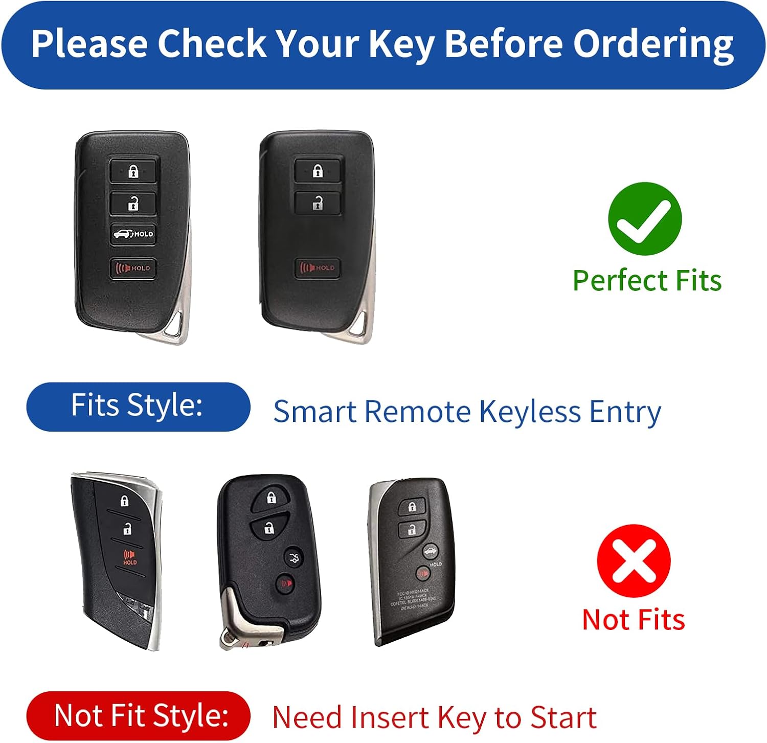 T-carbon Glass Fiber Key Fob Cover fits for Lexus Key Case Fits for Lexus is ES GS RC NX RX LX 200 250 350 4-Button Smart Key Fob with Keychain,Red