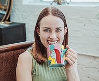 Vista 4 de Disney - Juego de 2 tazas de cerámica con texto en inglés «The Nightmare Before Christmas» Jack and Sally Meant To Be; tazas de café pequeñas sin BPA