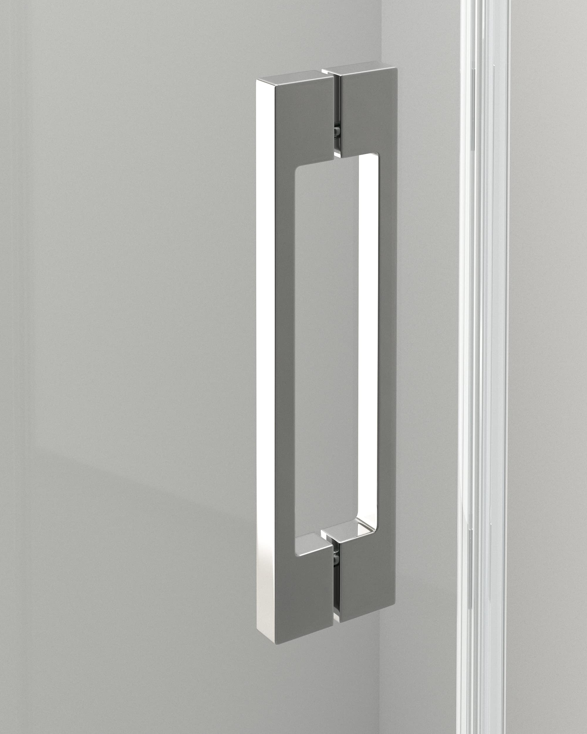 Mampara de Ducha Rectangular Angular Corredera | 2 hojas Fijas + 2 Puertas Correderas SERGIRAFÍA | Cristal Templado 6mm Antical y 195cm de Altura | Serigrafía (Frente120+Lateral90), Cromo Brillo