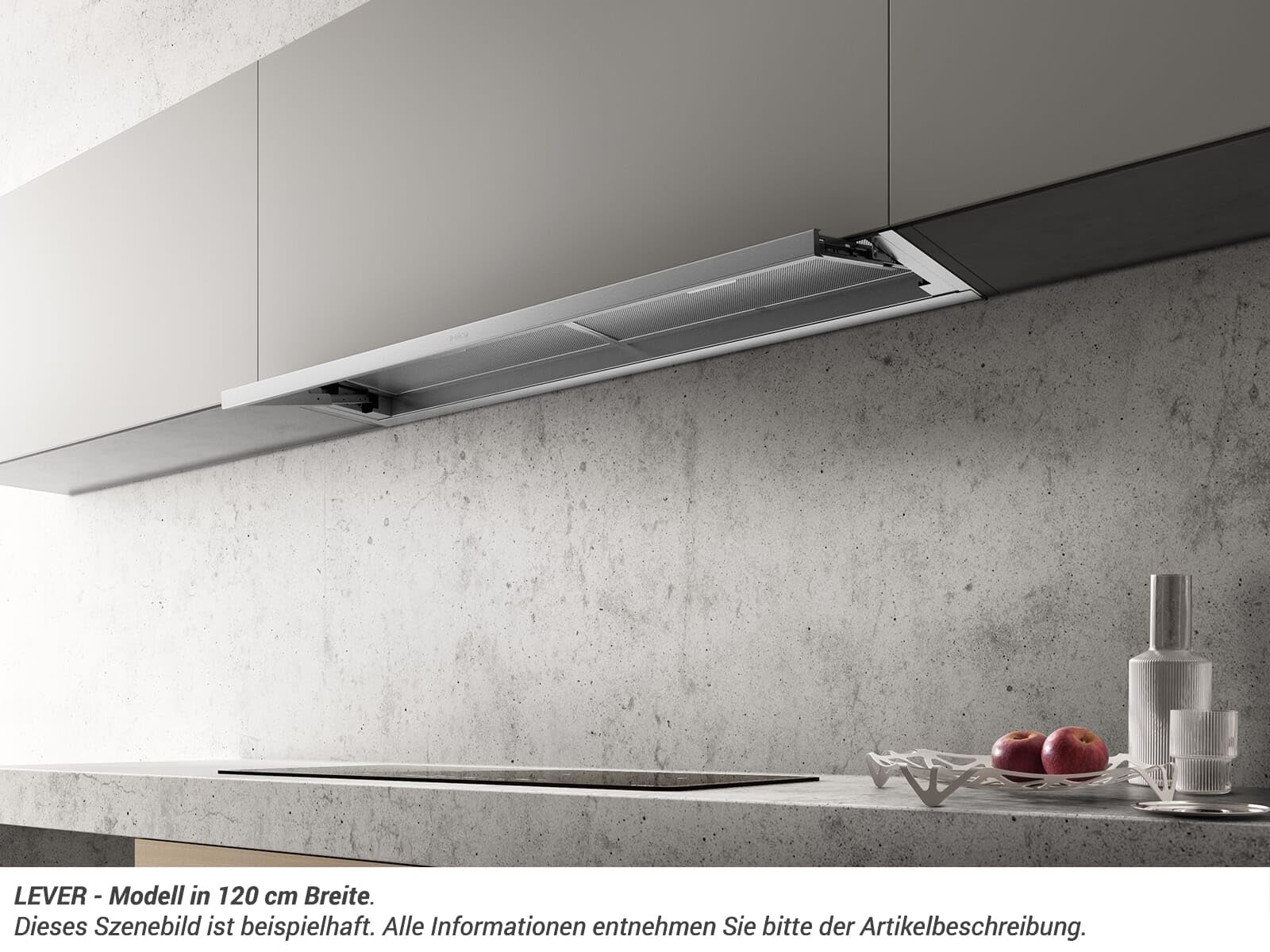 Elica Lever PRF0160153 Flachschirmhaube 60 cm Edelstahl Glas