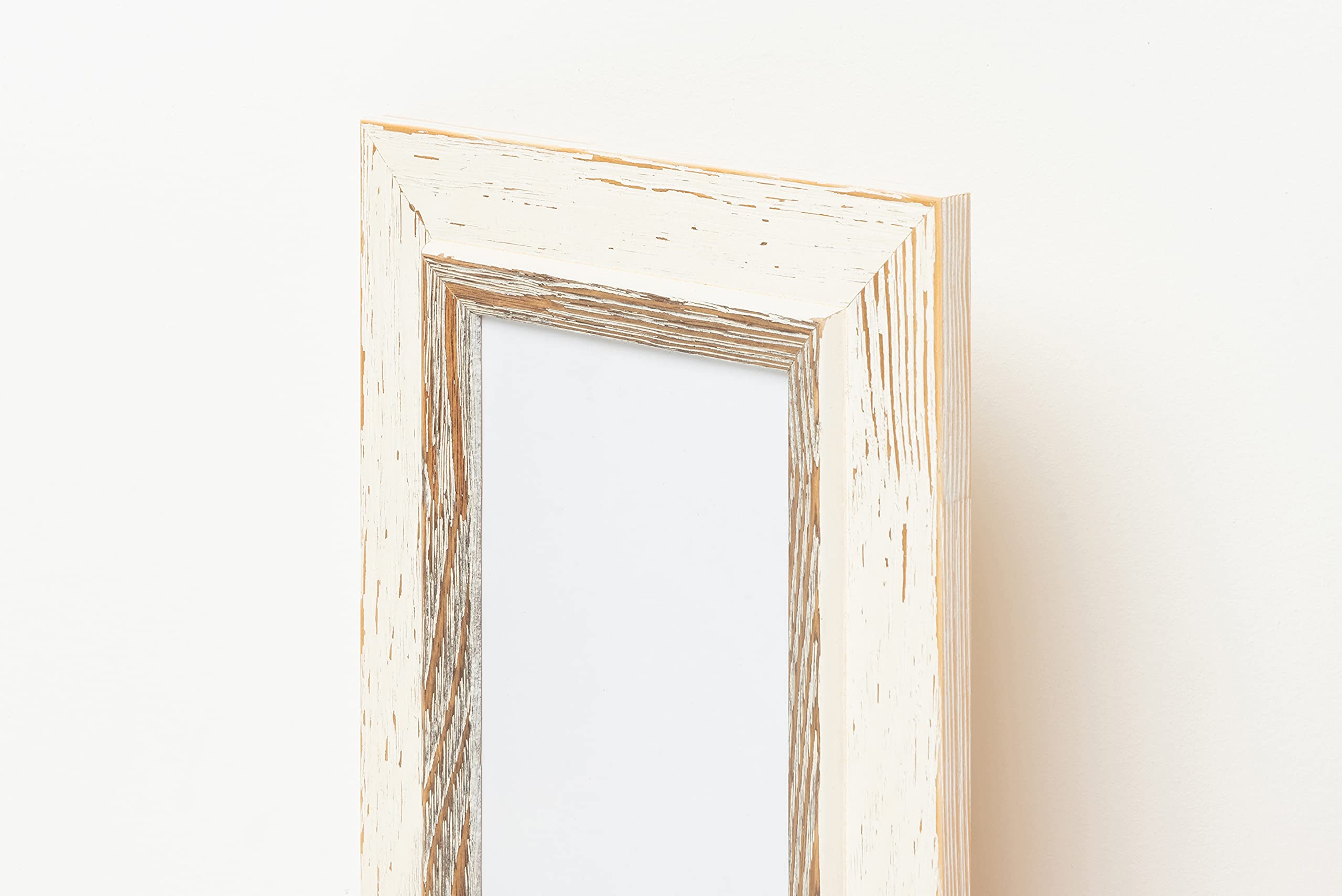 Wallazz Cornice Portafoto in Legno Pregiato - Made in Italy - Vetro Sintetico Infrangibile Crilex - Disponibile in Diverse Varianti - Design Italiano e Qualità Artigianale, 40x60cm Bianco
