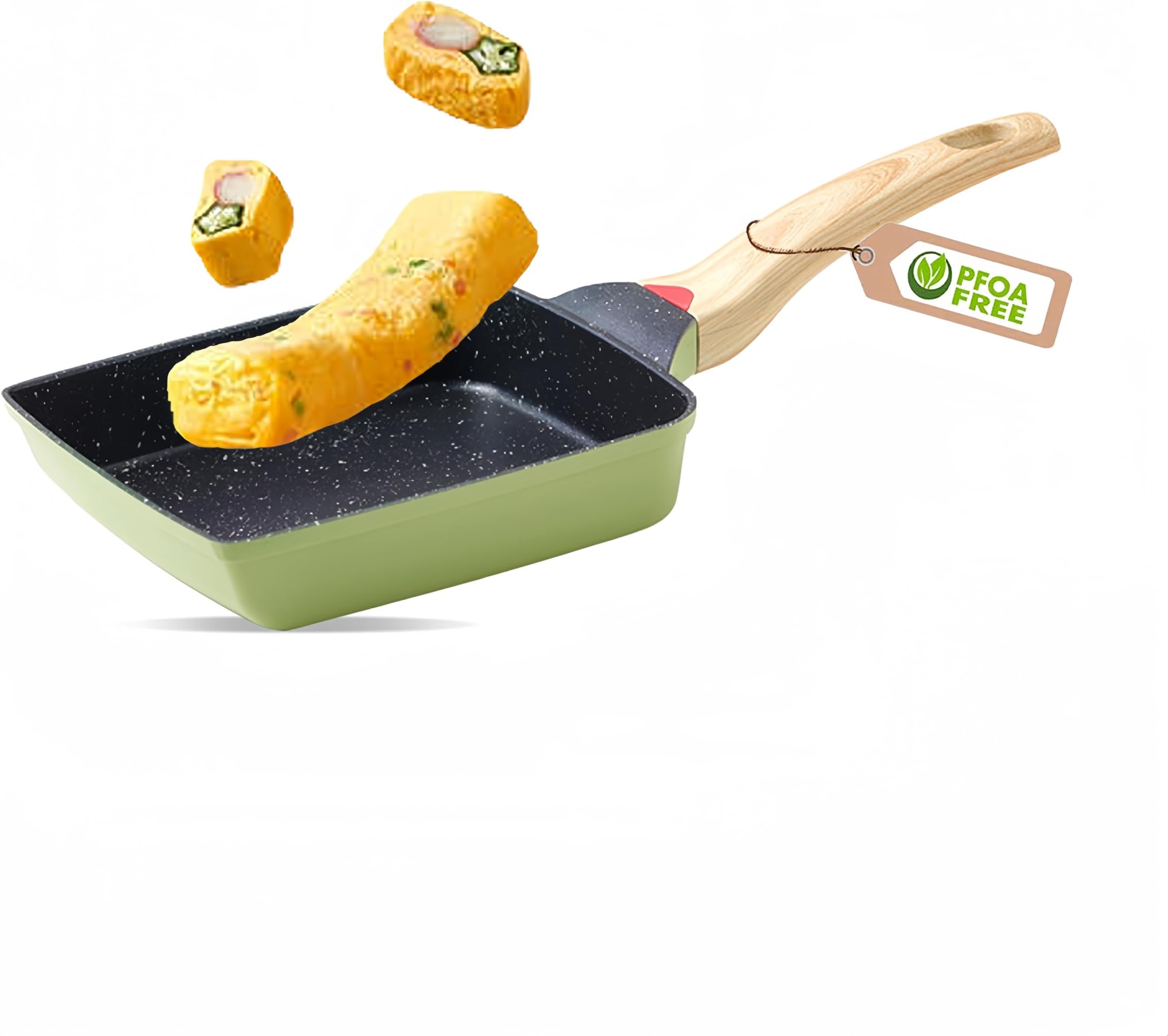 Zaigon All in 1   Induction Lave vaisselle   Petite poêle   pour omelette, tamagoyaki, tamago & Tamagoyaki Pfannenspatel Silikon Spülmaschinenfest hitzebeständig Pfannenwender