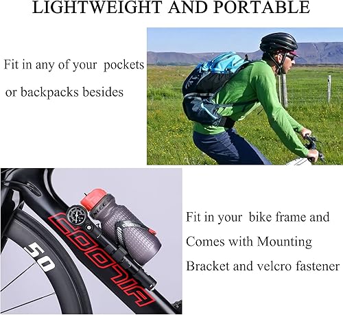 Miniatura 7 de Bomba de neumáticos de bicicleta 2 en 1 y bomba de choque, mini bomba de mano para bicicleta portátil, bomba de aire de bicicleta de 300 PSI con