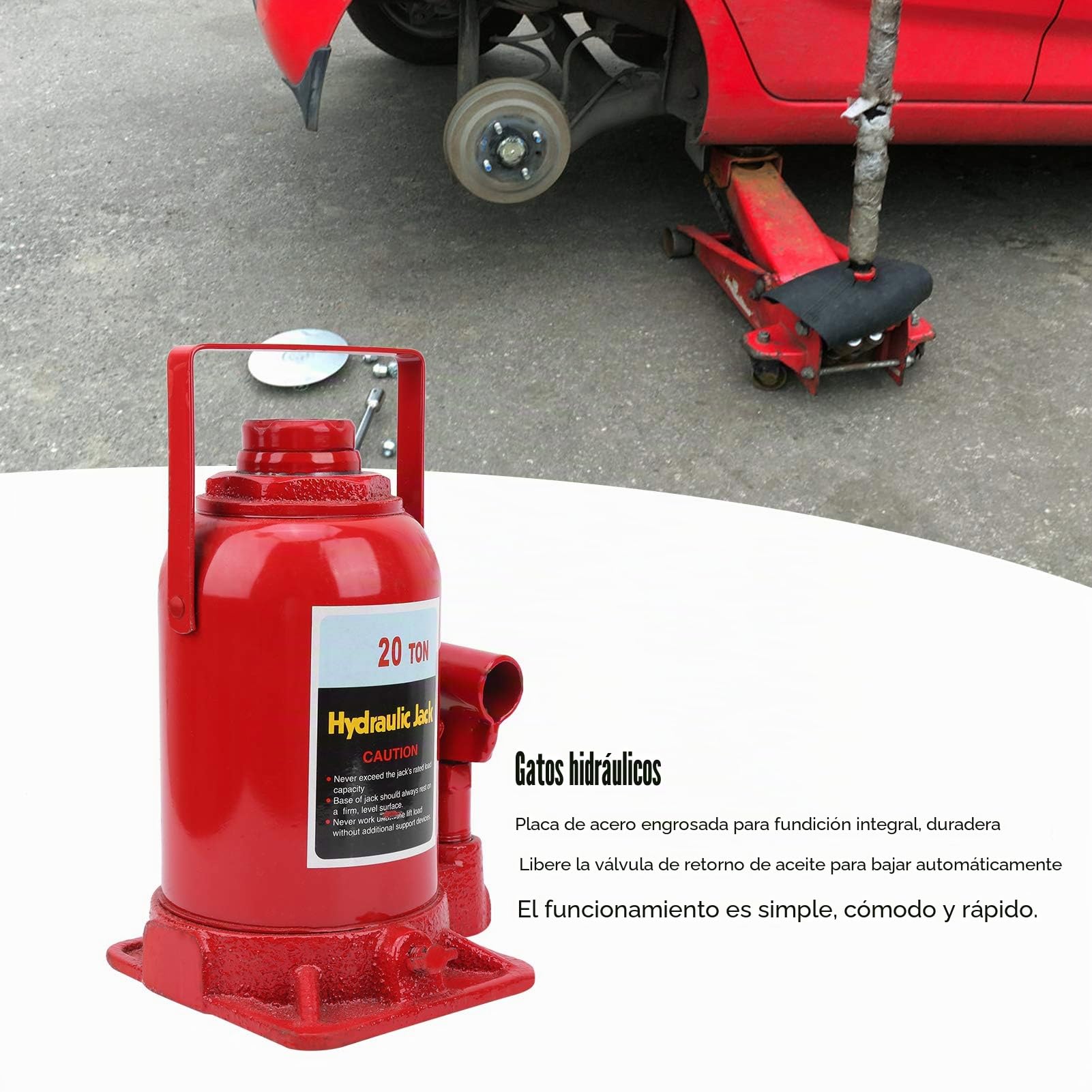Cilindro hidráulico 20 T Universal Repuesto Gato hidráulico para motocicletas Gatos de botella hidráulicos para automotriz, construcción, industrial, agrícola