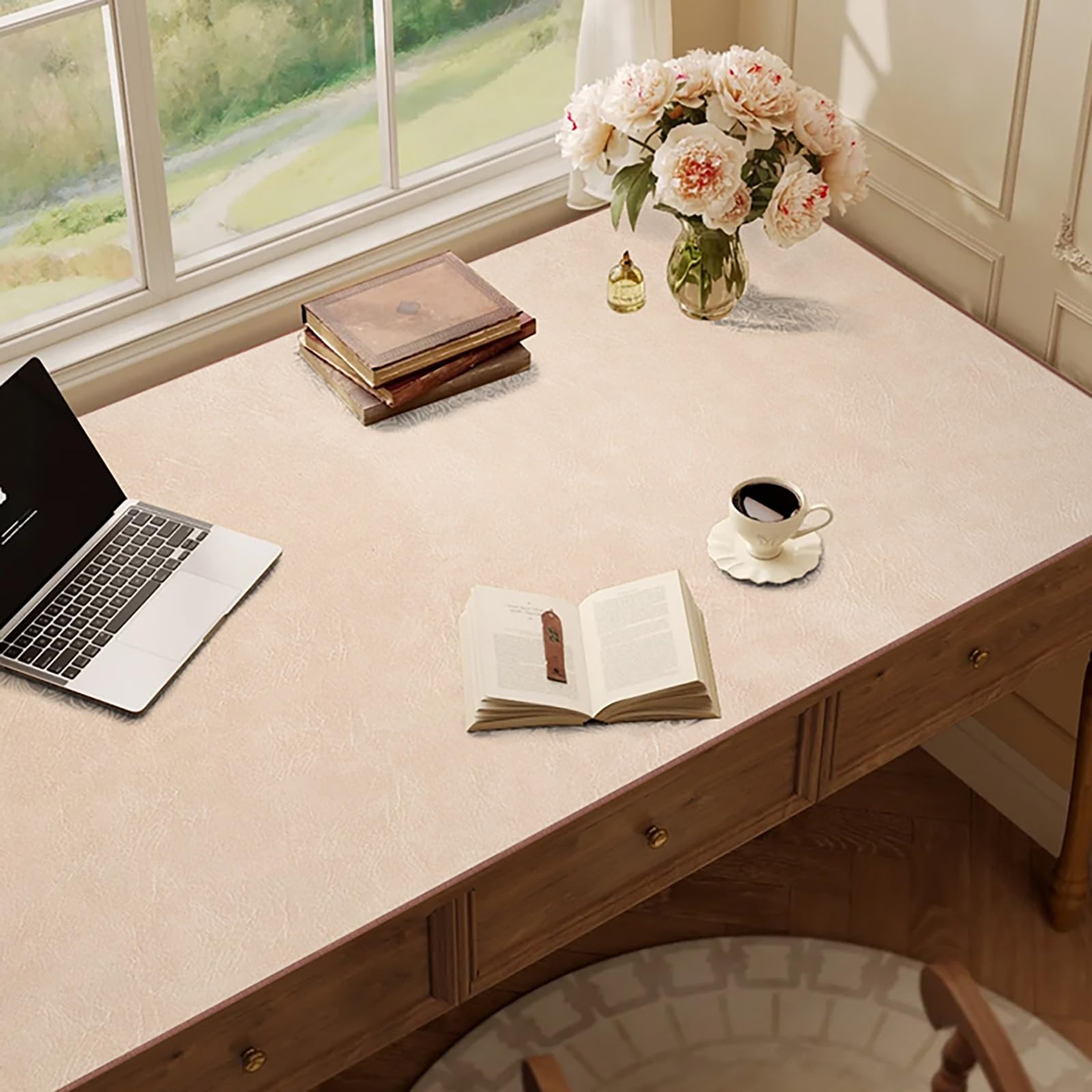 Versátil camino de mesa rectangular blanco impermeable de 55 x 280 cm, resistente al calor, para mesas de comedor, TV y zapatero, accesorio perfecto para decoración del hogar.