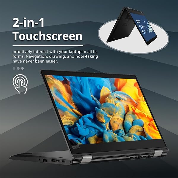 Lenovo ThinkPad L13 Yoga Gen 2 Laptop 2in1 Touchscreen Windows 11 Pro Computer 13.3" FHD & Pen, Core i5-1145G7, 16GB RAM, 512GB SSD, HDMI, QWERTY Keyboard (Refurbished) - 2