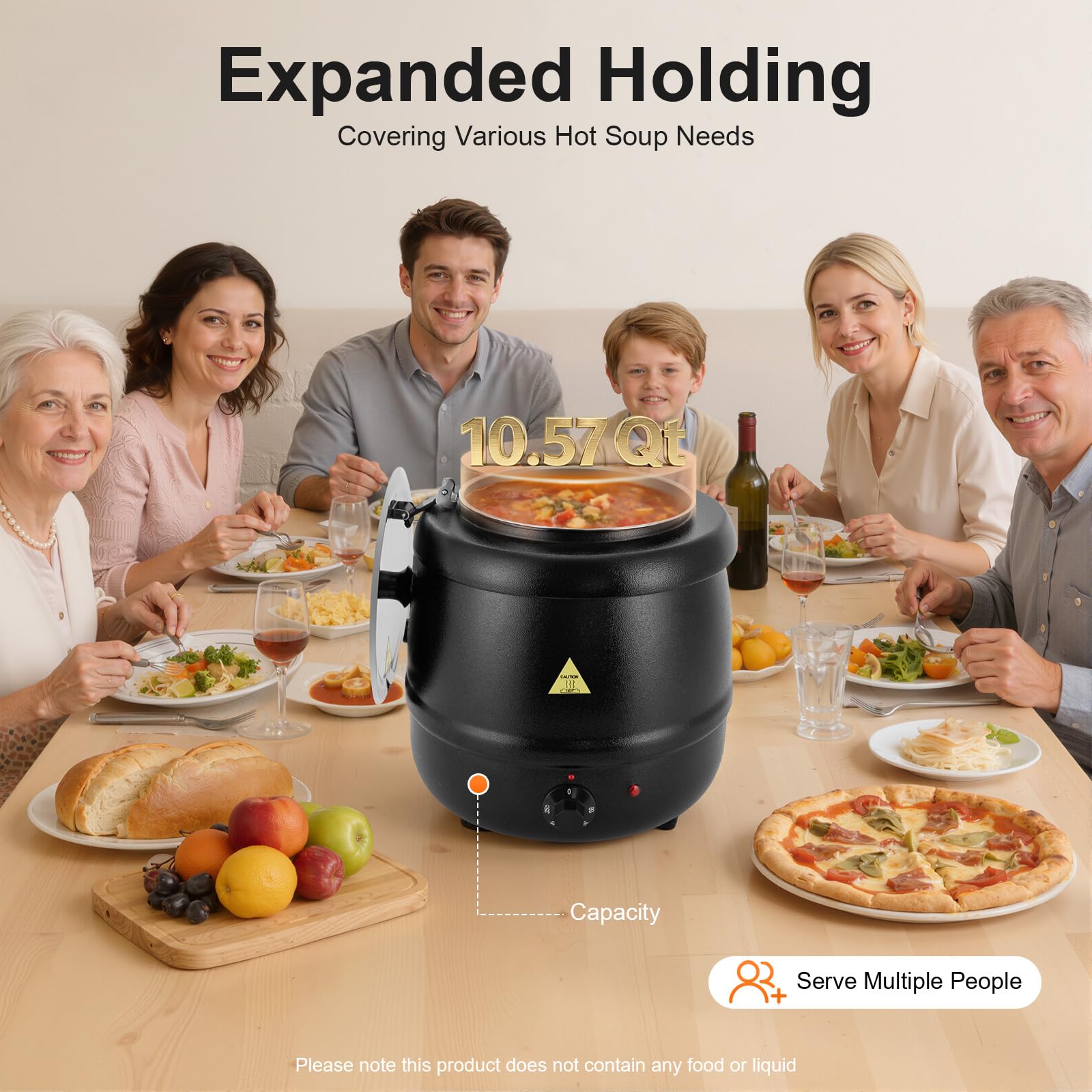 Suppentopf, elektrisch, 10 l, elektrischer Suppentopf, Suppenkessel, Behälter innen, Edelstahl, für Saucen, kommerzielle und private Restaurants