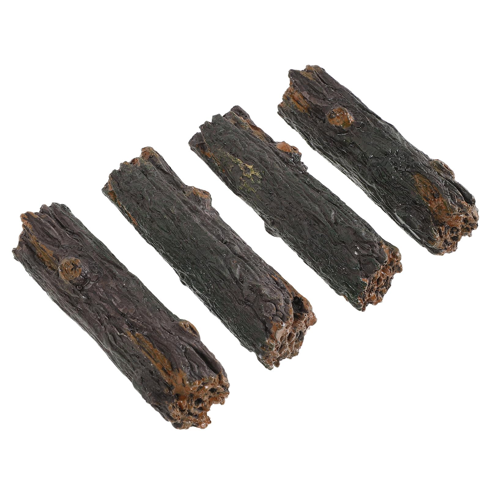 Lot de 4 mini souches d'arbres en résine pour micro paysage et décoration de jardin