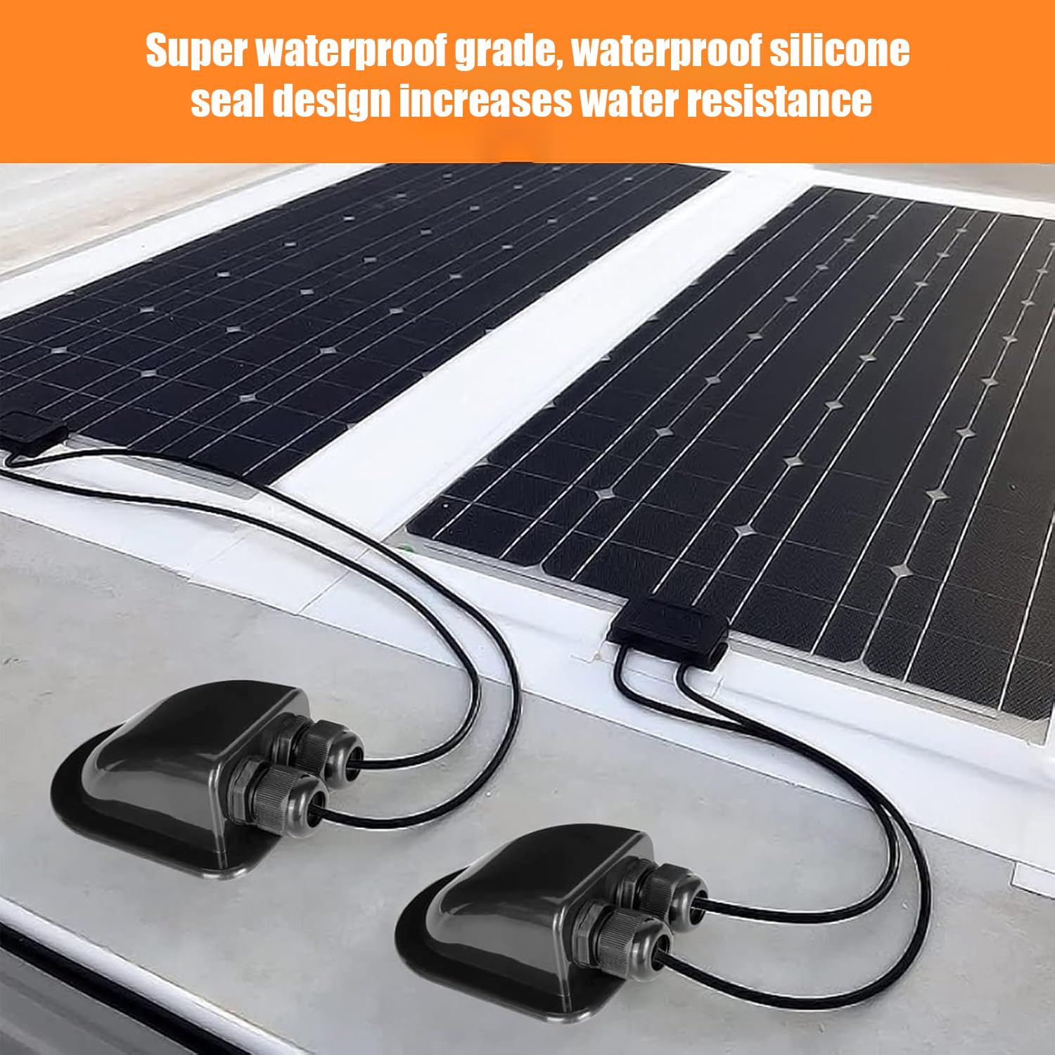 Negro 2 piezas de pasador de techo, pasador de cable, resistente al agua, para instalación solar, autocaravana, barco, aire acondicionado