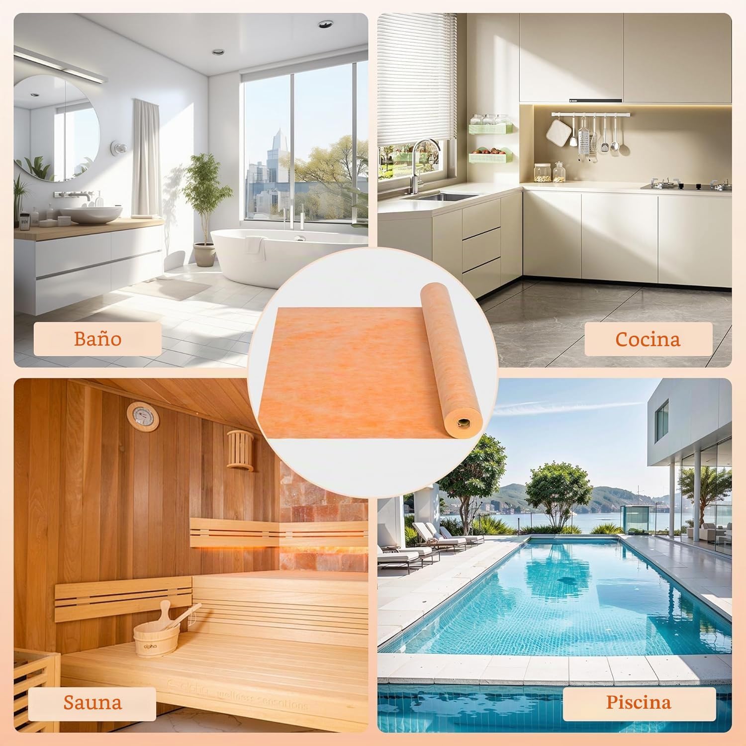 Cinta de estanqueidad profesional - 1 m x 10 m - Cinta de estanqueidad para ducha - Impermeable - Alfombra de desacoplamiento para sanitario, baño, sauna, azulejos (1 m x 10 m)
