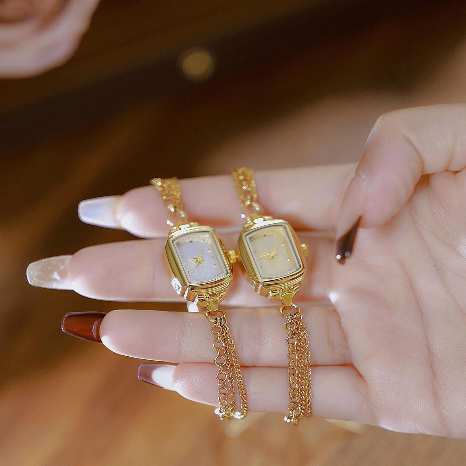 ADSBIAOYE Womens Dainty Rectangle Ultra Thin Waterproof Quartz Watch Ladies Dress Elegant Analog Bracelet Watch - Image 6