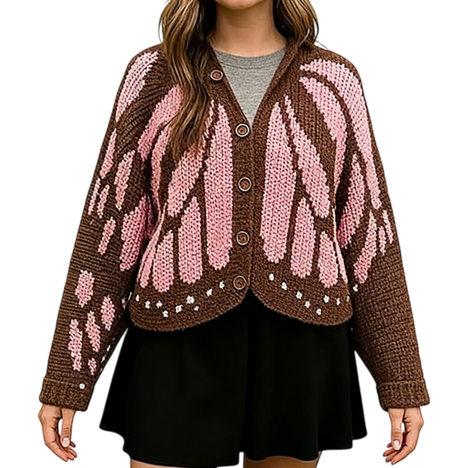 Monarch Butterfly Knit Cardigan Open Front The Crochet Monarch Butterfly Cardigan Sweater Cozy Boho Knit Coverup for Women