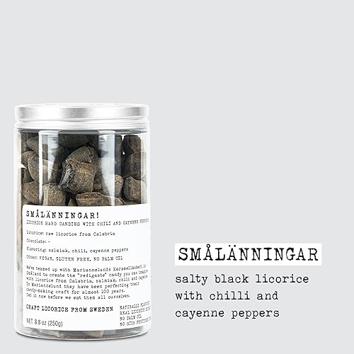 Miniatura 3 de Haupt Lakrits Smålänningar Regaliz picante  Dulce duro sueco gourmet con chile y pimienta de cayena  Vegano, sin gluten, sin aceite de palma  8.8