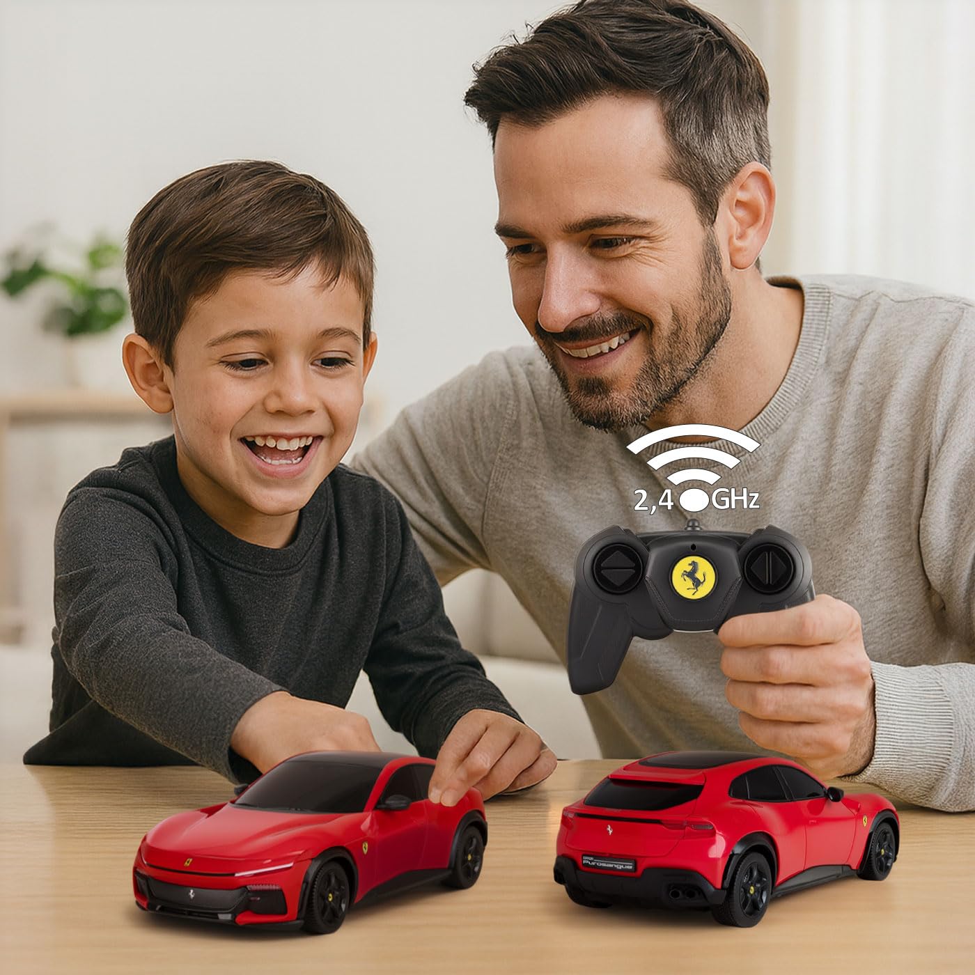 JAMARA Ferrari Purosangue 402255 1:24 2,4 GHz, auto radiocomandata per bambini, auto giocattolo con telecomando, modello auto, regalo per bambini, verniciatura fedele