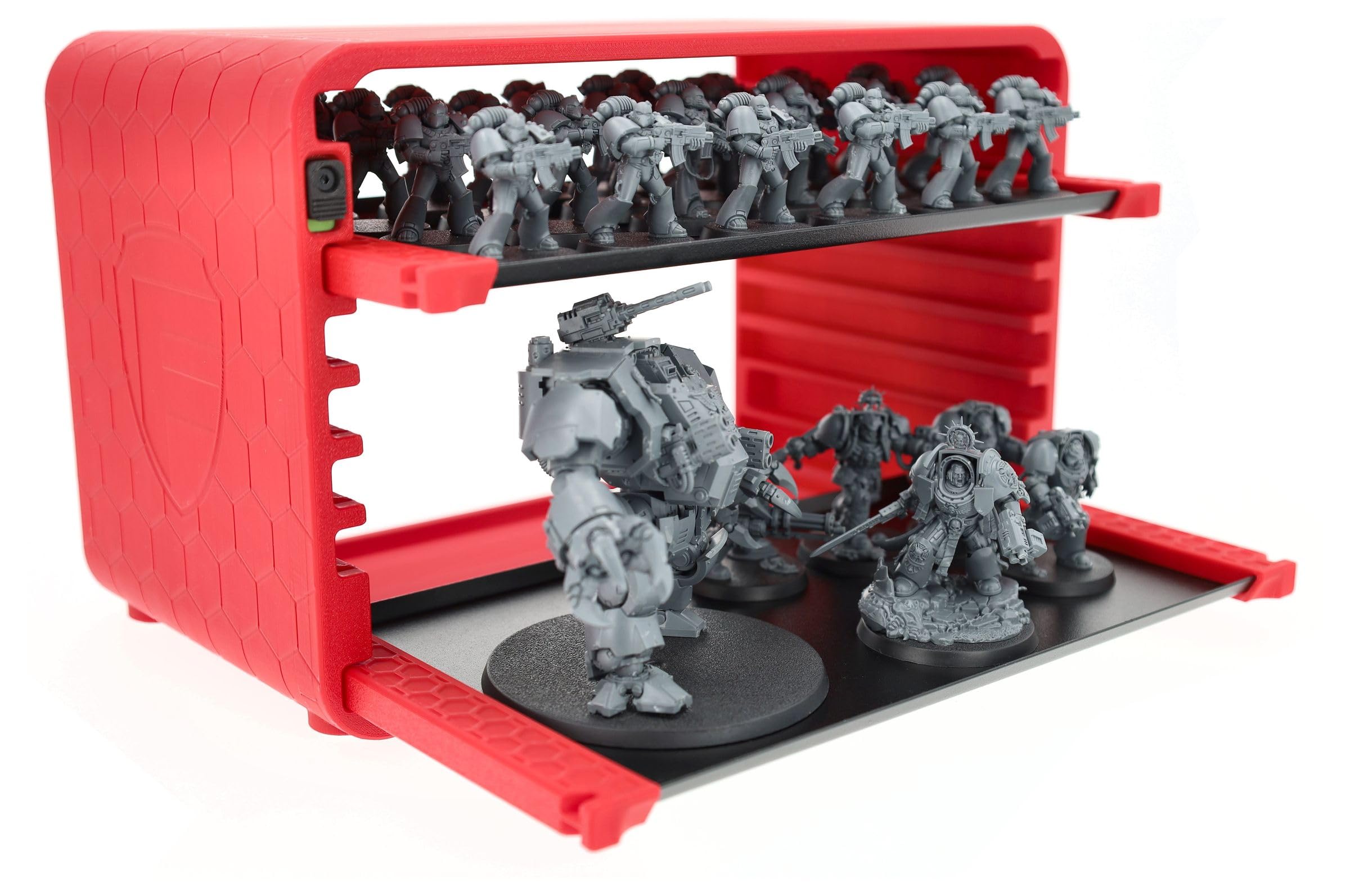 Feldherr Valigia da Trasporto per Miniature HSVR7150 Rosso con 2 vassoi magnetici - per Trasporto e conservazione di Miniature da Tavolo magnetizzate