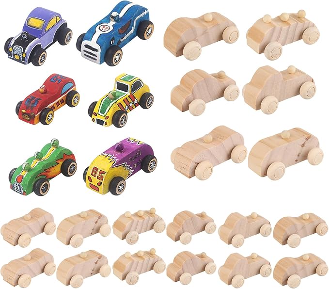 Coloured wooden cars