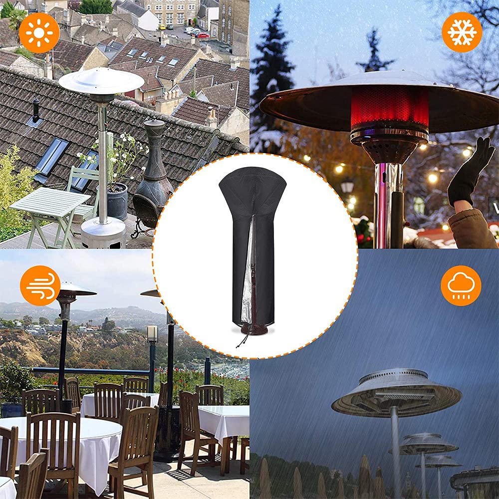 Patio Heater Cover, Impermeabile Copertura Riscaldatore Patio, Copertura Fungo A Gas, Fungo Riscaldante per Esterno A Gas, 420D Oxford, per Mobili da Giardino Terrazza, 226 x 89 x 48 cm