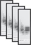 HEART ART 18x24 Frame 4 Pack ,18x24 Poster Frame without Mat for Wall Picture Vertically or Horizontally Display,Black | wall picture display 18x24 Poster Frames