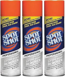 Spot Shot Professional Carpet Stain Remover, 3-Pack 18oz - Instant No-Scrub Stain & Odor Eliminator for Pet & Old Stains